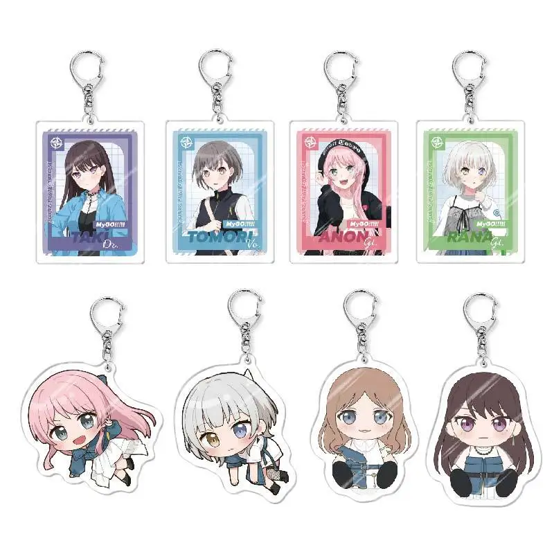 BanG Dream! Keychain Toyama Kasumi Ran Mitake Cute Figures Acrylic Key Chain Ring Holder Xmas Gift School Bag Charm Accessories