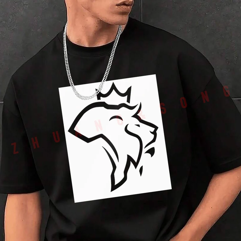 

Lion And Crown Creative Design -0323055 Men's Fashion T-shirt Casual Trendy Tshirts For Summer Comfortable Short Sleeve Tops