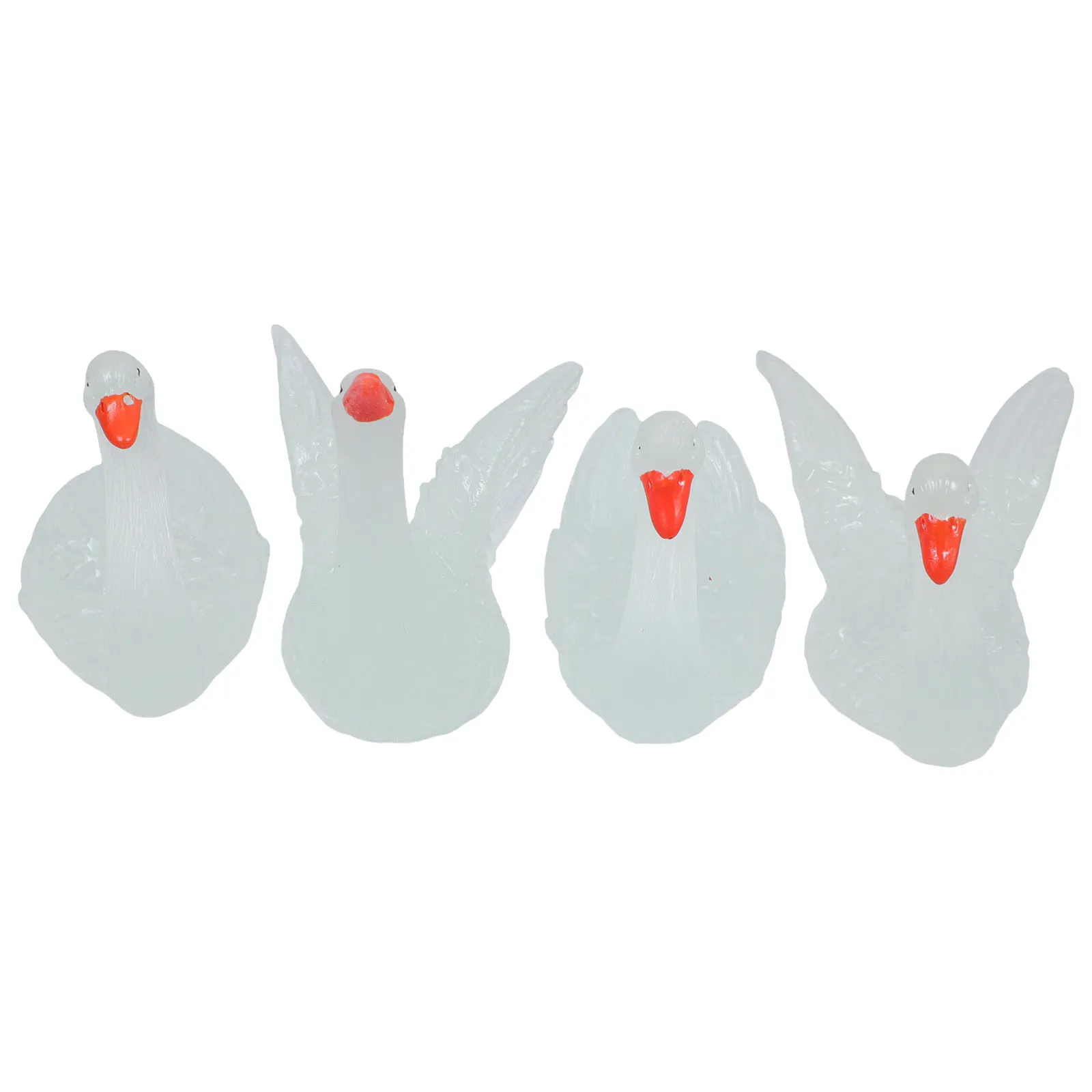 

8pcs Night Glow Swan Decorations Miniature Garden Resin Figurines Luminous Swan Statue Realistic Shape Micro Landscape