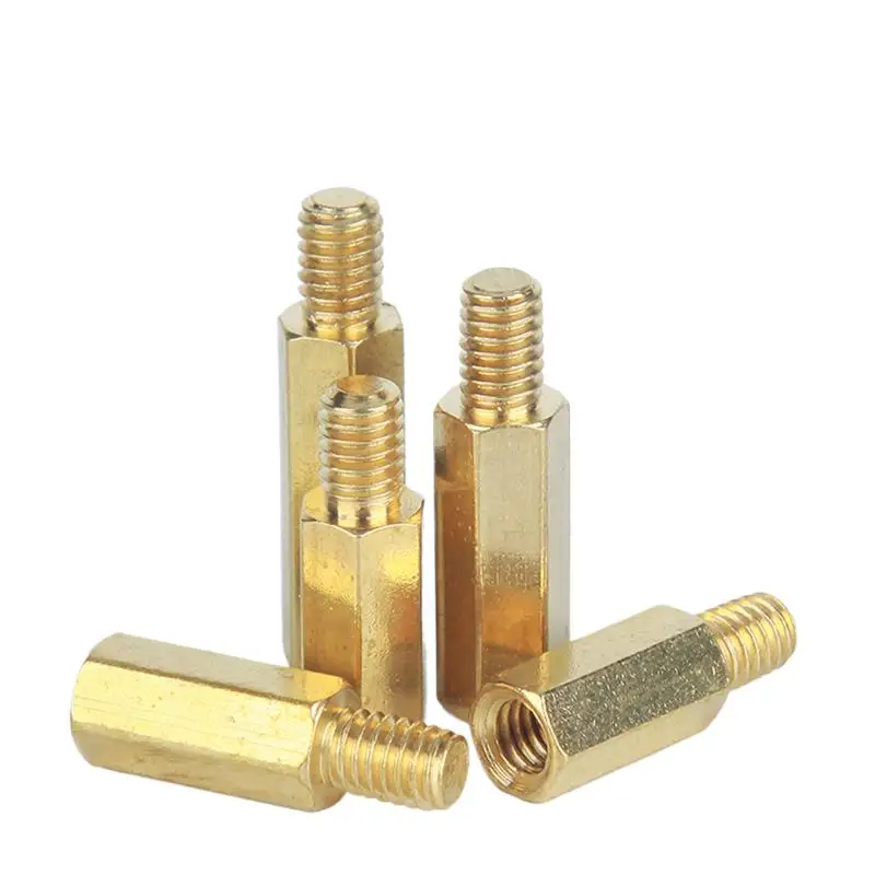 

50pcs/lot M6*L+8 Brass Column Screw Single Head Hex Column Chassis Copper Column Motherboard Hex Space Standoffs Hex Pillar