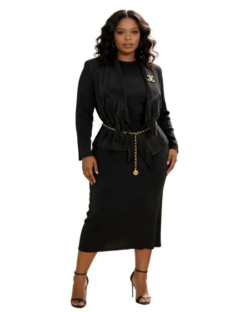 Miyake-Conjunto plisado de moda para mujer, cárdigan elegante con solapa nueva, chaqueta y vestido interior, conjuntos de dos piezas, otoño 2025