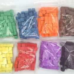 100Pcs/lots 10mm Wood Cubes Colorful Dice Chess Pieces Right Angle For Token Puzzle Board Games Early Education Free. shipping