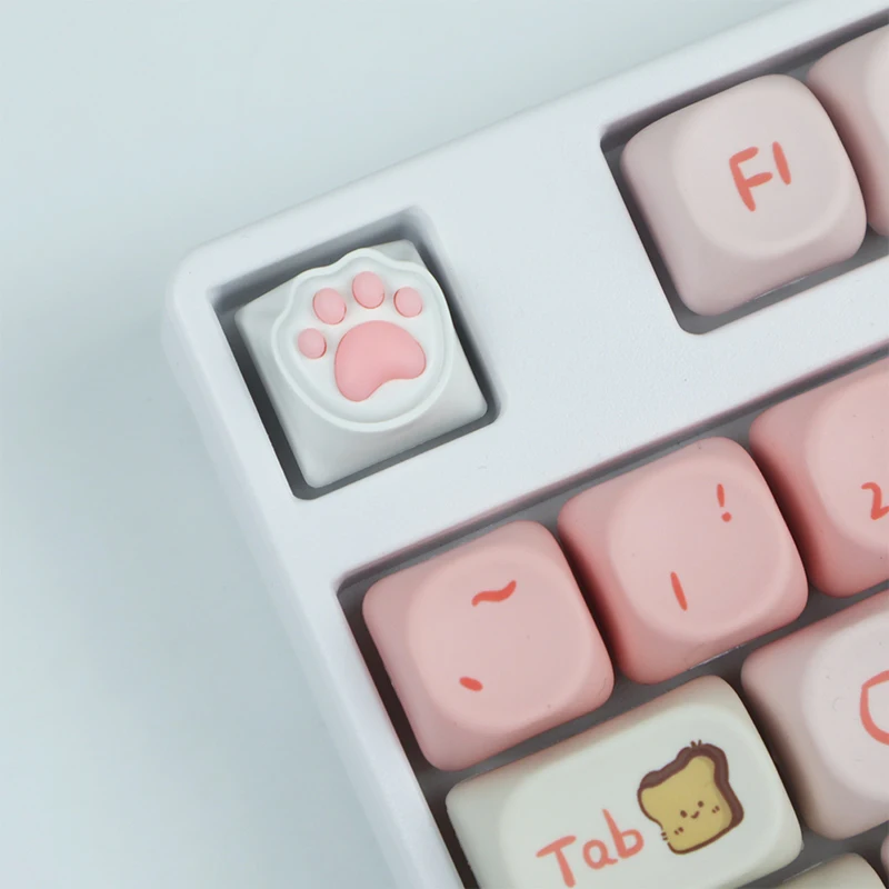 1 unidad de teclas mecánicas de eje cruzado para chica, teclas de silicona suave 3D con forma de garra de gato, teclas de teclado de regalo personalizadas ESC