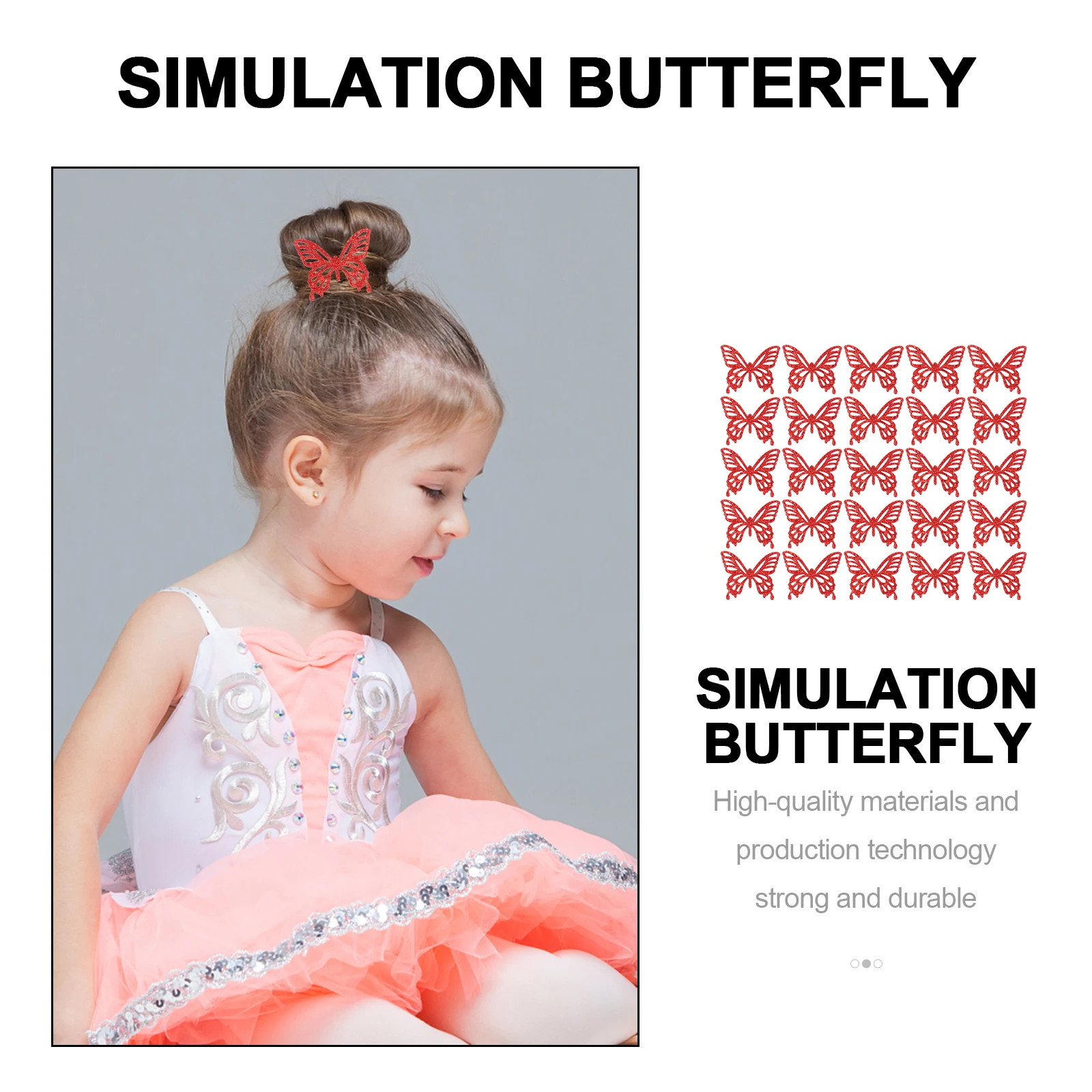 

25pcs Laser Cut Glitter Butterfly Hair Clips Decorative Patches Headb s Clothes DIY Headdress Accessories Elastic B