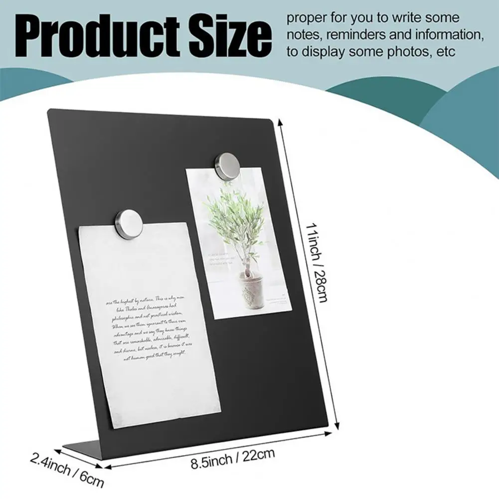 Memo Display Board Metal Memo Board with Magnetic Surface for Office Home Use Desktop Display Stand for Notes Photos for Memos