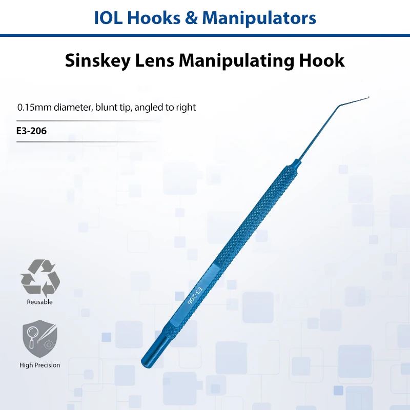 Titanium Alloy Sinskey Lens Manipulating Hook Ophthalmic Intraocular Lens Positioning Eye Surgery Instrument