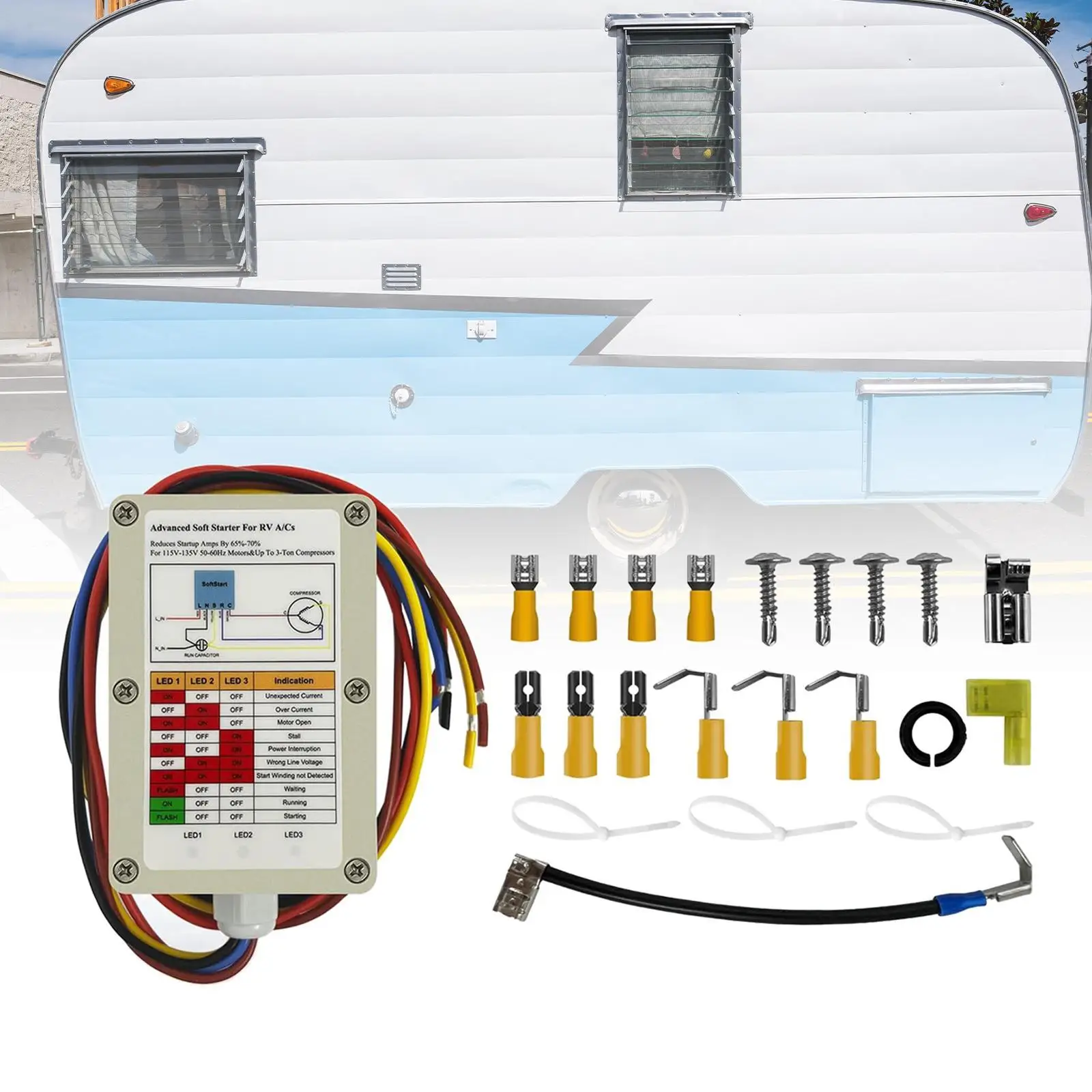 

Air Conditioner Soft Start Kit Replaces AC Systems Campers Rv Asy-364-x20-ip