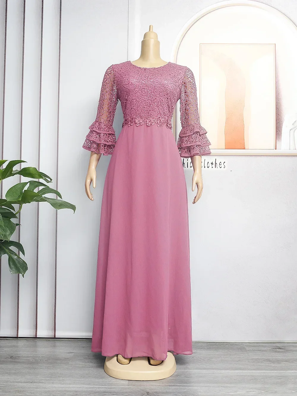 Африканские платья для свадебной вечеринки для женщин, весенне-осеннее африканское платье с коротким рукавом и v-образным вырезом из полиэстера, зеленое, розовое, красное, длинное платье, платье макси