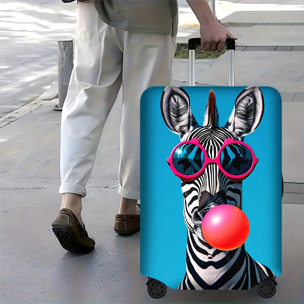 

1 PC Zebra Blown Bubble Print Luggage Cover for luggage sizes 18-32 inches; dust and elastic travel accessories to effectively p