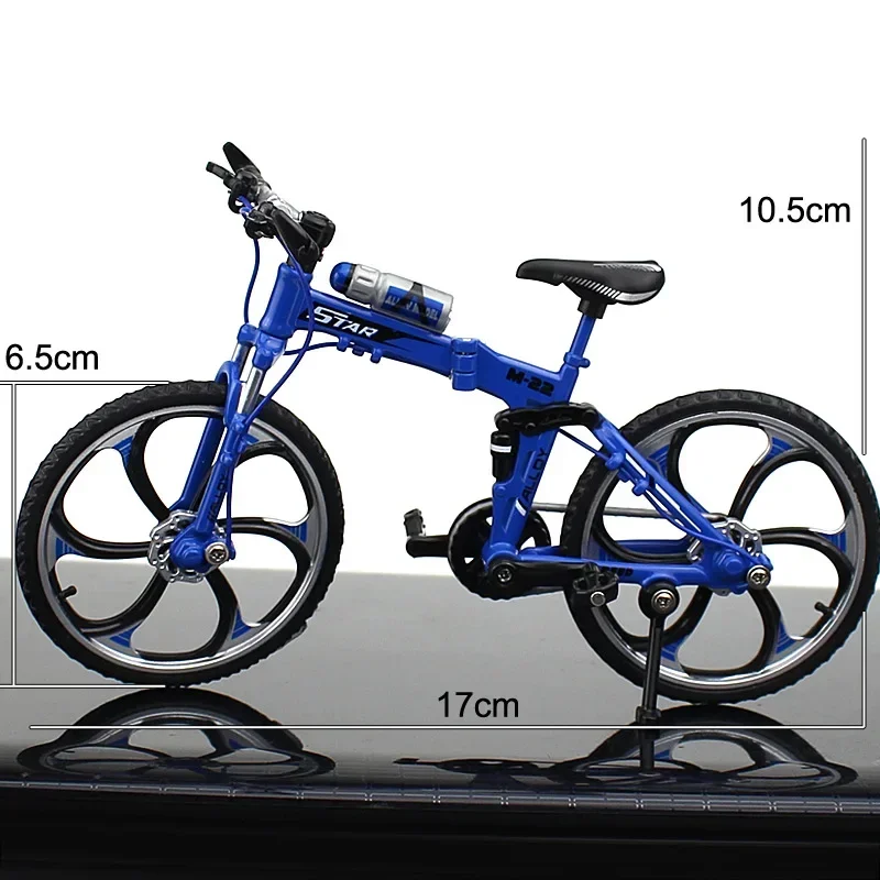 1:10 Mini Model Alloy Folding Bicycle Toy Finger Mountain Bike Pocket Diecast Simulation Metal Racing Collection Toys for Boy