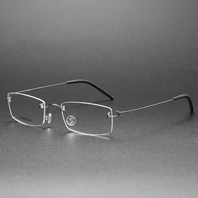 OLAMINS​ Hot Popular Titanium Rimless Optical Eyeglasses Frame Anti-blue Light Myopic Eye Glasses Frame SH2120