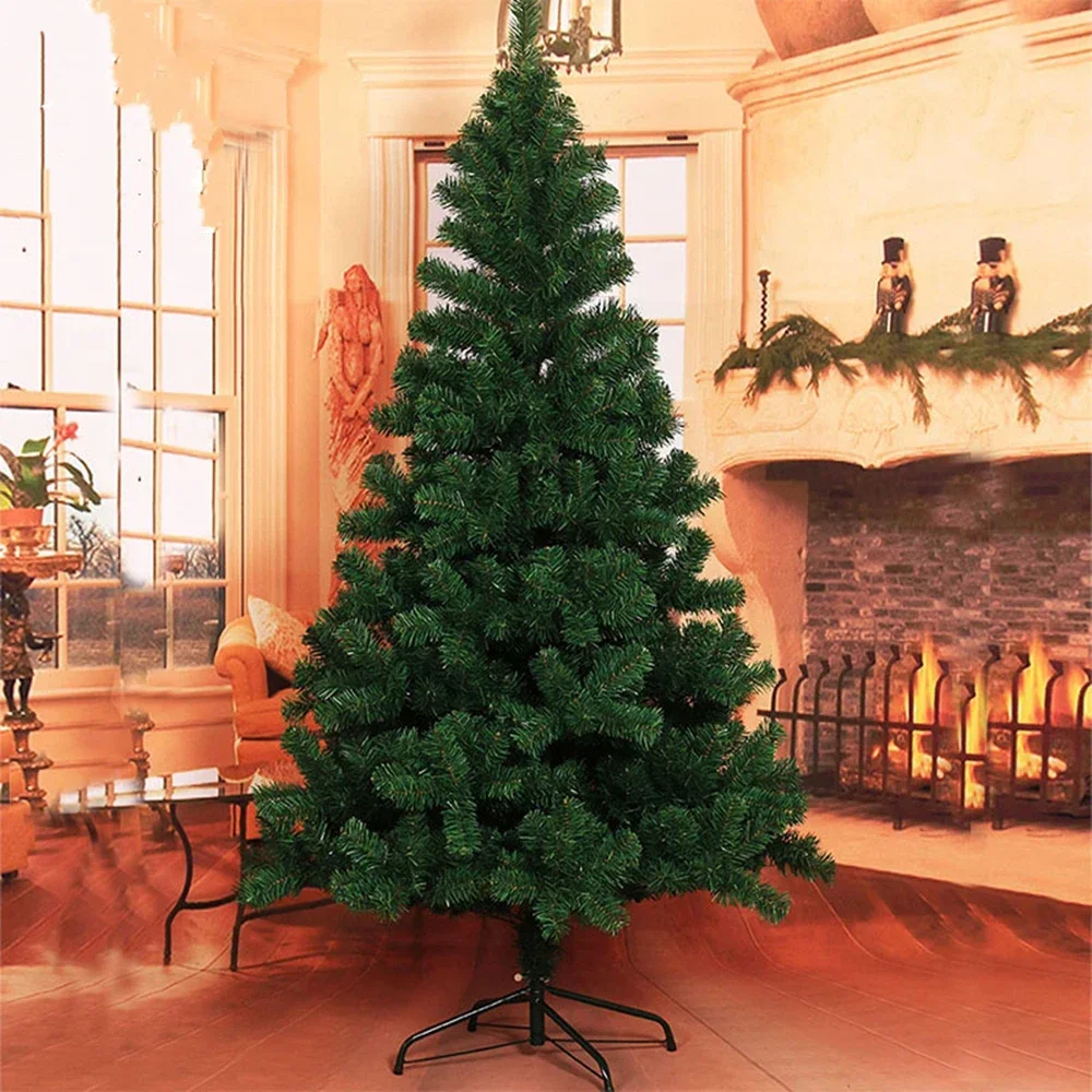 2.1m Christmas Tree with 800 Tips Folding Stable Metal Stand Fast Assemble Flame Retardant PVC Green Artificial Christmas Fir