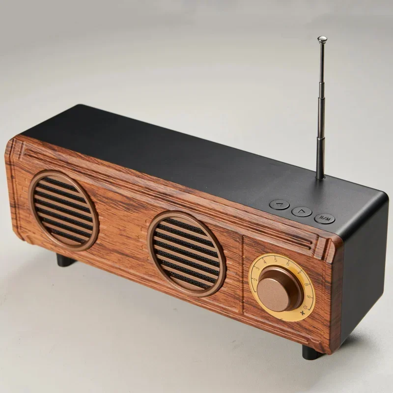 

Ретро-колонка с текстурой дерева, портативное винтажное FM-радио, беспроводной громкоговоритель, MP3-плеер, поддержка карт TF и USB, аудиовход