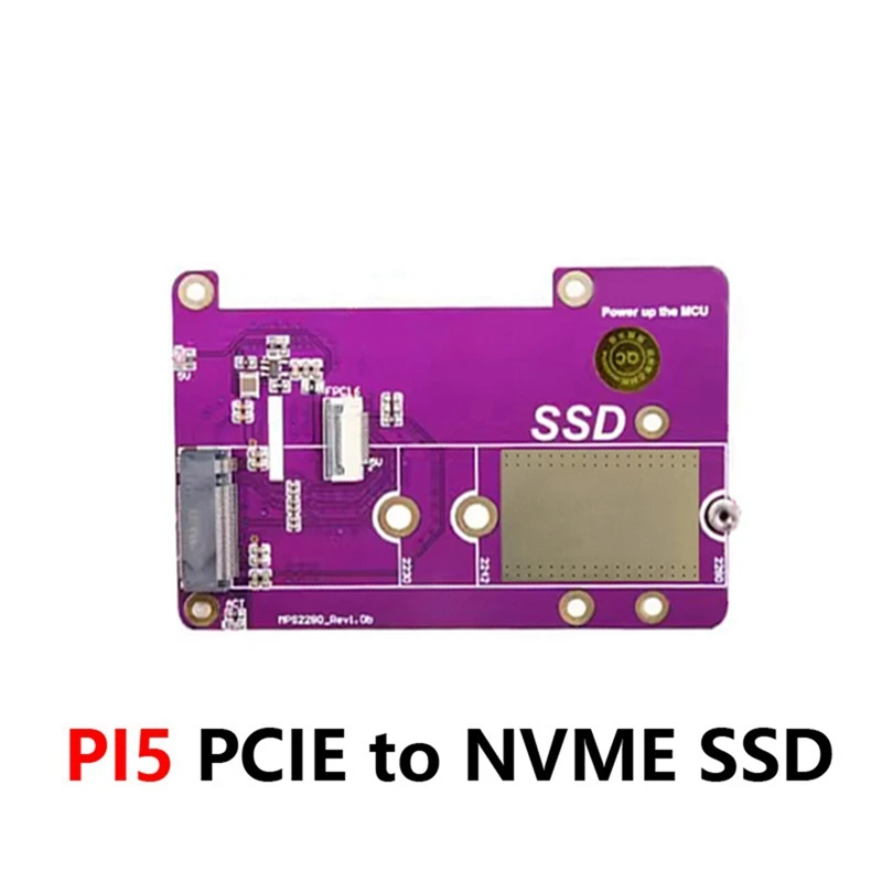 Para Raspberry Pi5 Placa de expansión SSD para Raspberry Pi5 PCIE a M.2 NVME Módulo de placa de expansión de interfaz SSD Fácil instalación, B