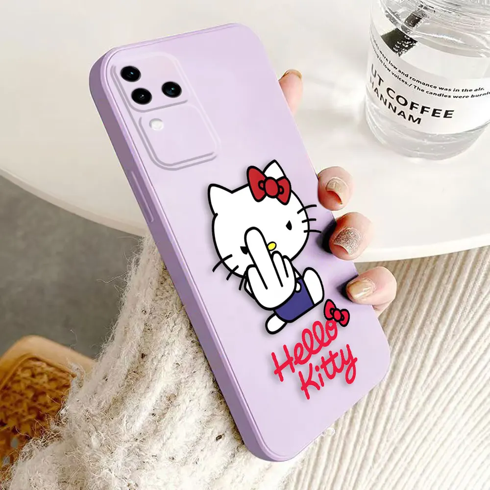 Cute Cat Hello Kitty Cover Phone Case For VIVO S1 S16 V15 V17 V20 V20ES V21 V23E V25 V27 V27E V29 V29E V30 V30E PRO PV23 5G