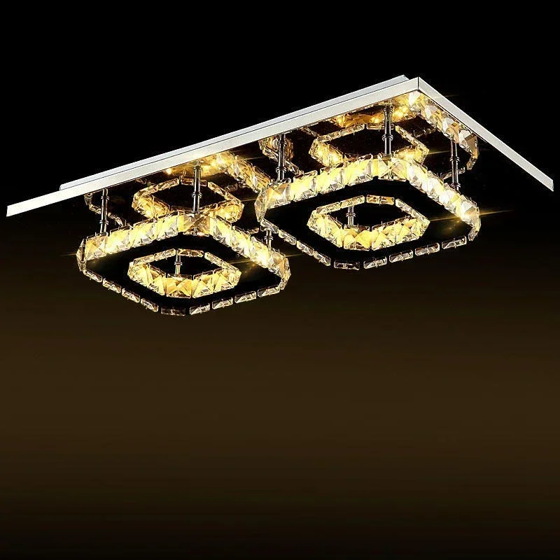 Crystal Led Modern Ceiling Lights Bedroom Lving Room Plafond Lamp Lampen Kristal Design Light Fixtures Lustre Luminarias