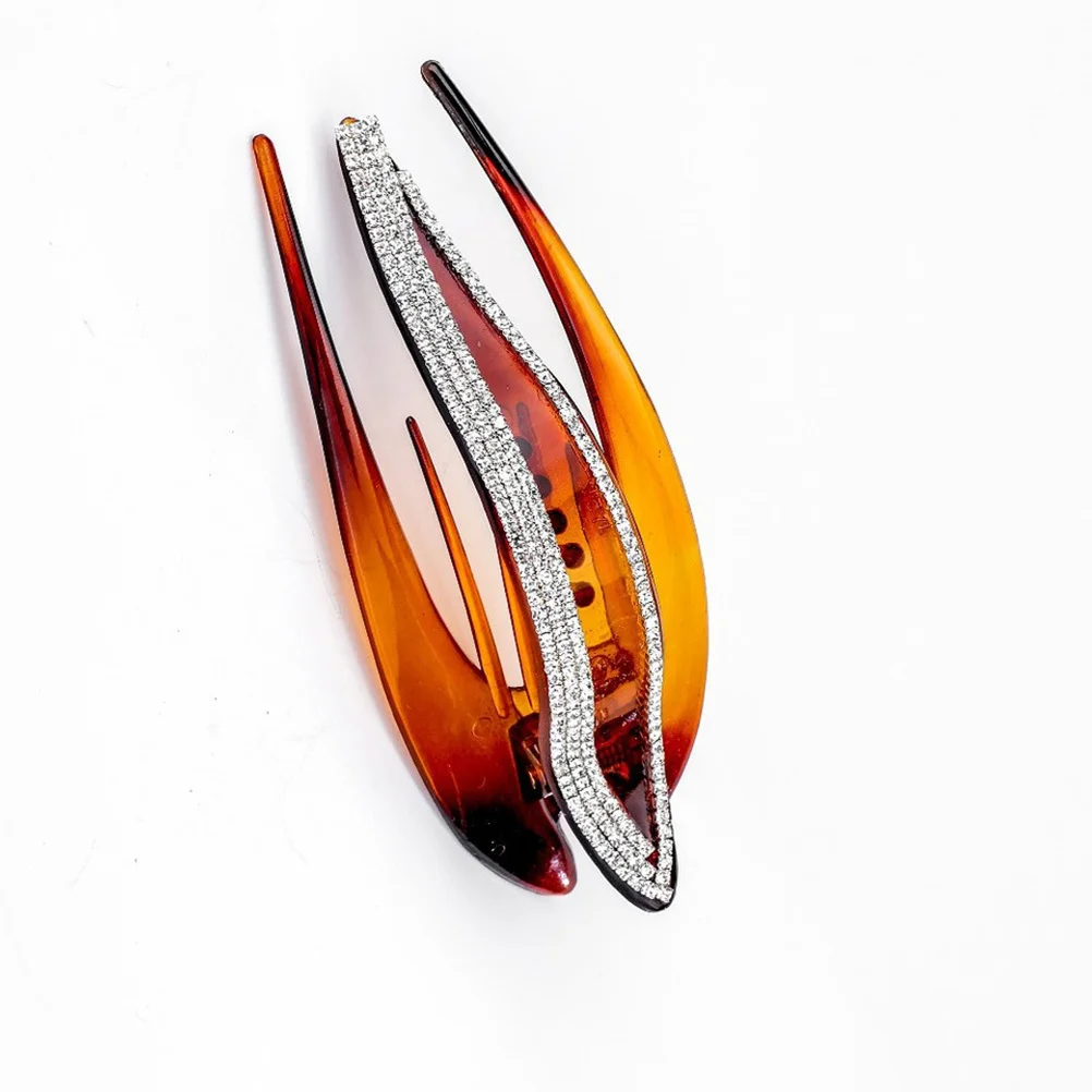 

1Pcs Brown Rhinestone Duck Clip Hairpin Lightweight Durable Hair Accessory for Women Daily Festival Travel