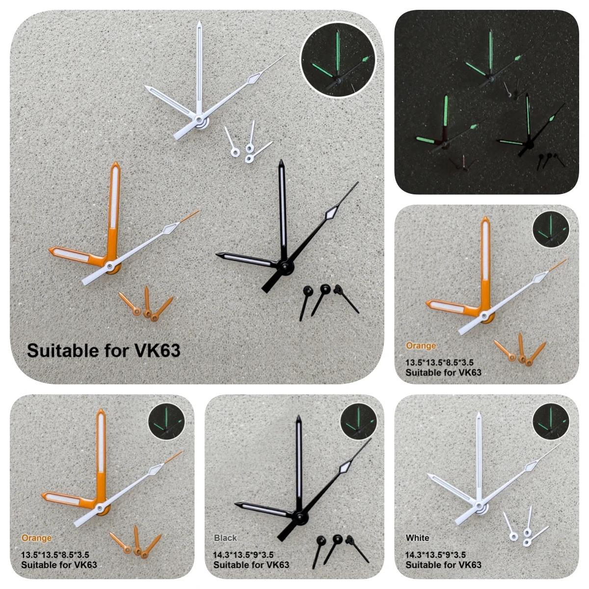 

Watch Hand Watch Needle Suitable for VK63 Movement Green Luminous Watch Modification Accessories