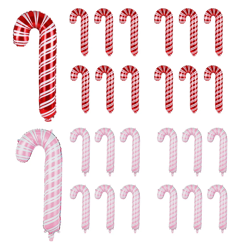 

10pcs Large Christmas Candy Cane Foil Balloons Lollipop Candy Party Decoration Balloons Pink Red Christmas Party Supplies