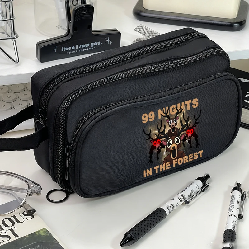 

99 Nights in The Forests Multi Layered Pencil Cases Game Large Capacity Pen Bags Boys Girl Pencil Bag School Stationery Supplies
