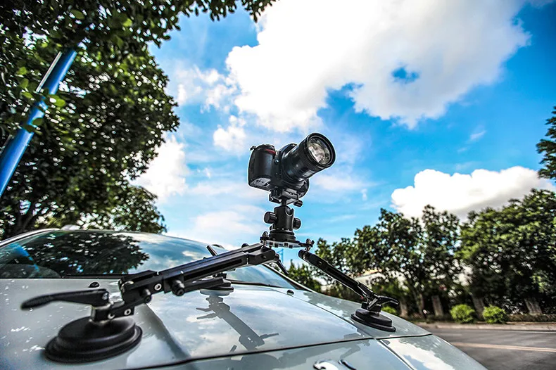 For car camera shooting, suction cup, powerful support, stabilizer, SLR car camera, camera head