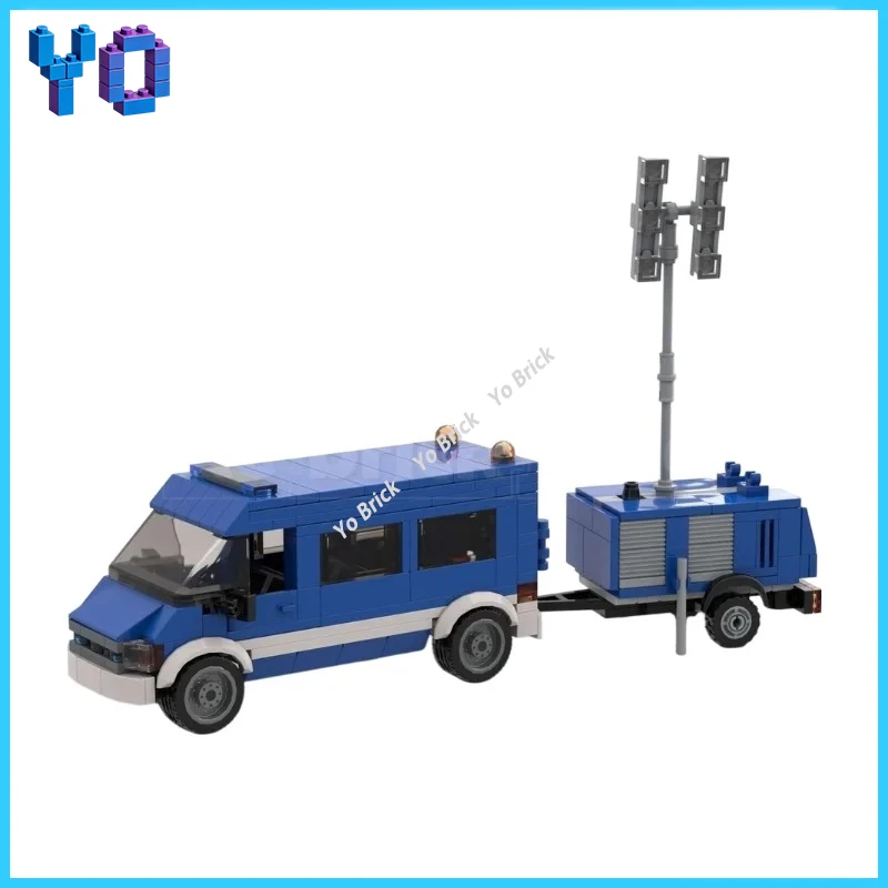 DIY European Emergency Van MOC Building Blocks Rescue Transport Brick Model Expansion Accessory for Town Diorama