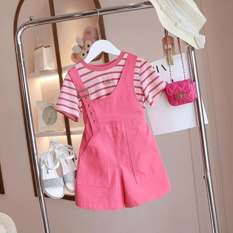 

2025 Girl Summer Clothes Girls From 7 8 Years Child Set T-shirts Outfit Single Cartoon Children's Top Girls Fashion Clothes