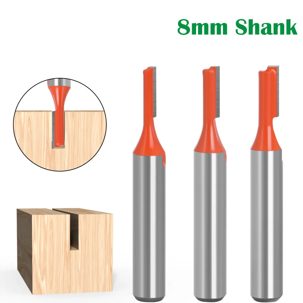 

1PC 8MM Shank Milling Cutter Wood Carving Straight Router Bit Carbide Single Flute Bit Wood Milling Cutter for Woodwork