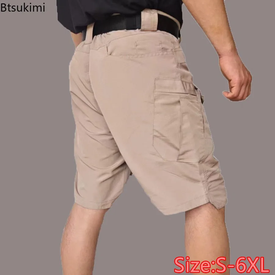 2024 Men's Outdoor Tactical Shorts Waterproof Wear Resistant Multi-pockets Camouflage Cargo Pants Summer Loose Training Shorts