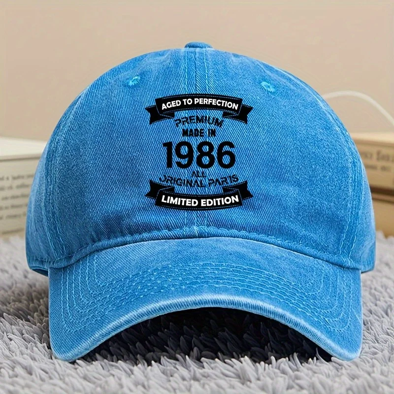 قبعة بيسبول فاخرة كلاسيكية 1986 للجنسين، قبعة بيسبول تحت عنوان العطلة للرجال والنساء، متوافقة مع الصيد والسفر في الهواء الطلق