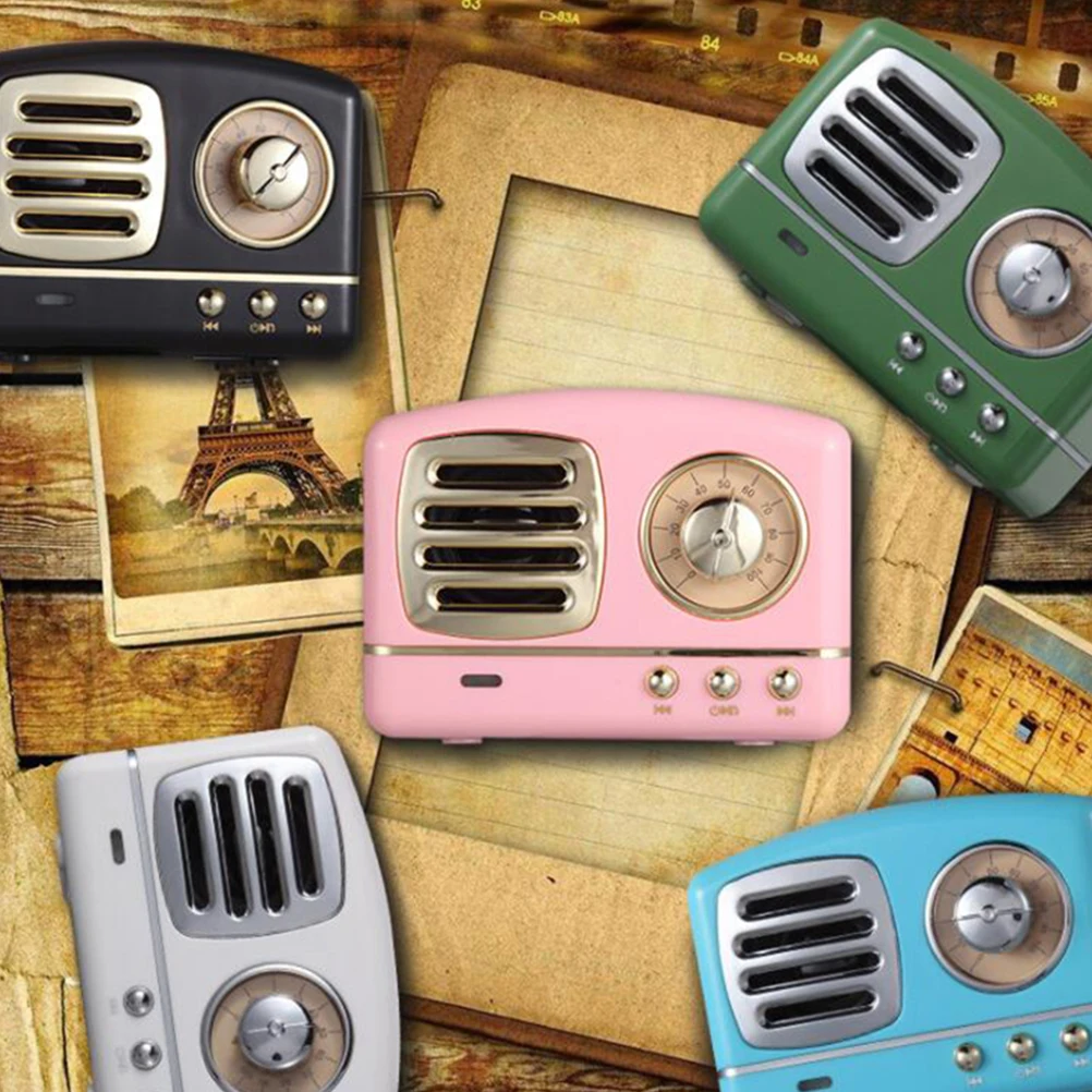 

Mini Speaker Vintage Style Portable Radio 400mAh Multi Function Wireless Sound Tones Speaker Home