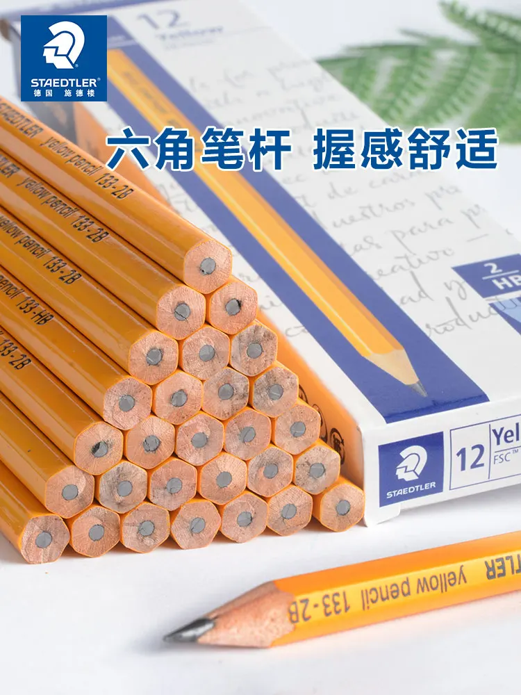 STAEDTLER 134 Pencil With Eraser Pencils HB/2B School Stationery Office Supplies Drawing Sketch Pencil Student Art Supply 12pcs