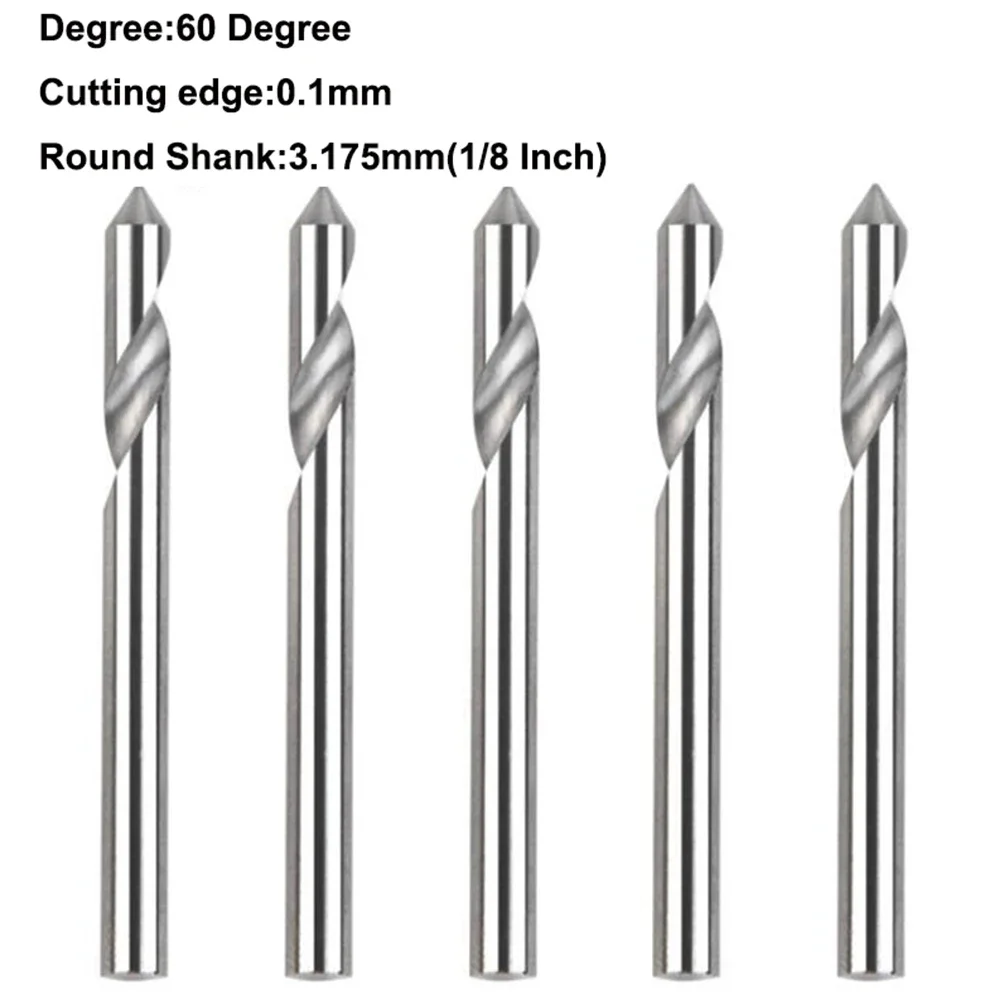 

CNC Router Bit Engraving Tools Milling Cutter Pointed Single Blade 0.1mm Tip 1 8 Inch Round Shank Cutting Milling
