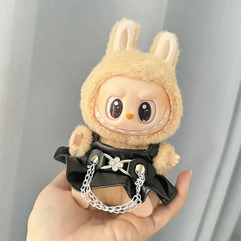 17cm Mini Plush Doll'S Clothes Outfit Accessories For Korea Kpop Exo Labubu Idol V1 V2 fashion leather skirt Clothing Gift