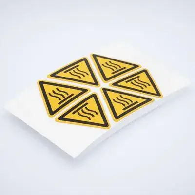 6 Buah Stiker Label Peringatan Stiker Keselamatan Suhu Tinggi Perhatian Tanda Permukaan Panas untuk Permukaan Kaca Logam Dalam Ruangan Luar Ruangan