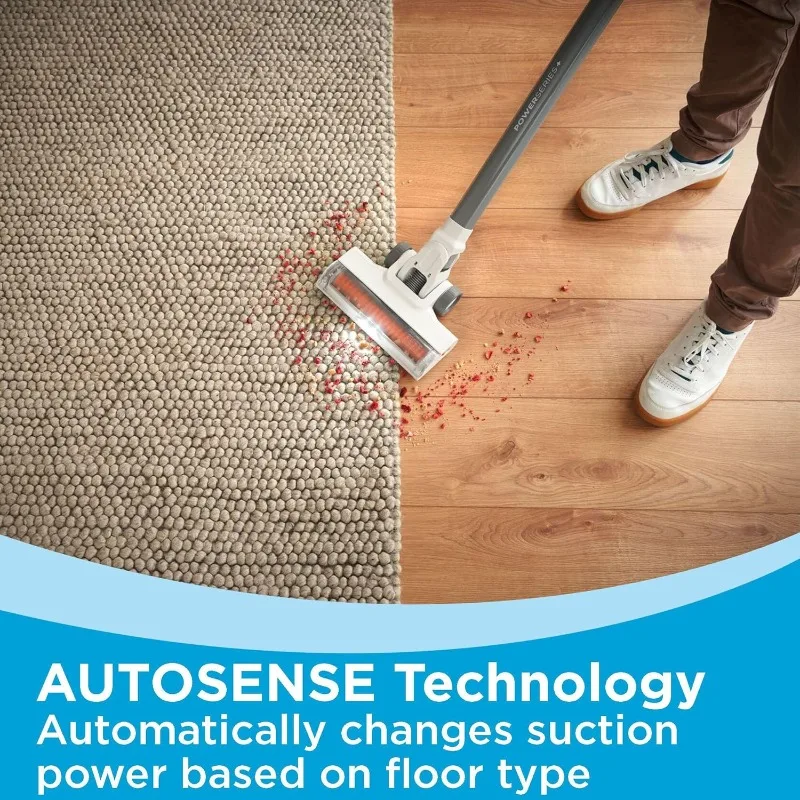 BLACK+DECKER POWERSERIES+ 20V MAX Cordless Stick Vacuum Cleaner with LED Floor Lights,Lightweight,Multi-Surface (BHFEA520J),Gray