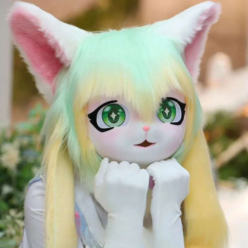 

Меховой костюм кигуруми, костюмы для косплея, голова животного, Comiket, пушистые гарнитуры, кукла-тигр, кошка Comiket, пушистые костюмы
