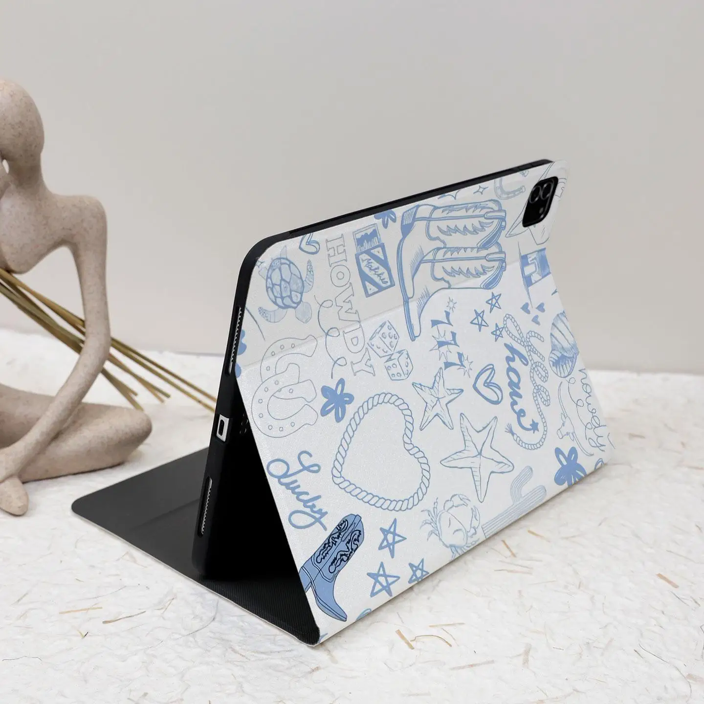 حافظة ويسترن Cow_girl Inspir iPad لجهاز Apple iPad 9.7 "10.2" 10.5" 11 بوصة iPad Air 6 5 4 iPad Mini 7/6/5 iPad Pro 2022 2021 2020