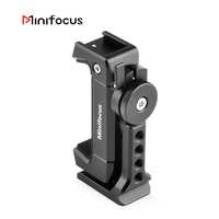 Smartphone Tripod Mount Adapter Universal Phone Clip Holder 360 Rotation Mobile Clamp with Cold Shoe Mount for Arca-Type Plate