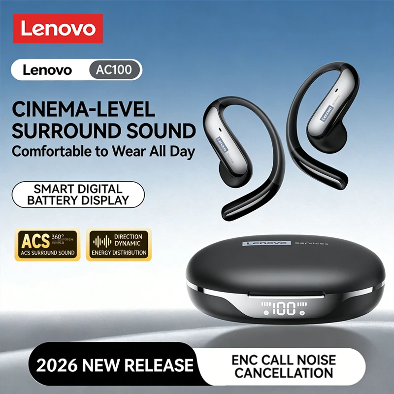 Choice Lenovo Ear Hook Sports Headphones Bluetooth 6.0 Wirel