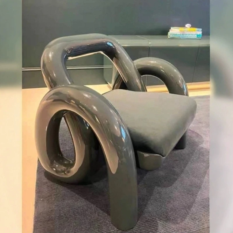 Elbow armrest leisure chair, FRP resin electroplated Italian recliner, light luxury Internet celebrity chair