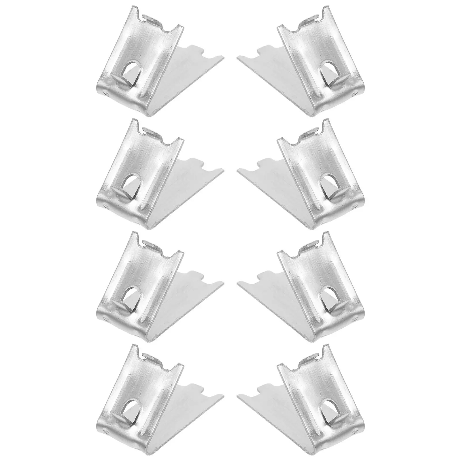 8 Pcs Freezer Rack Clips Metal Cabinet Shelf Bracket Fridge Grey Support Hooks Commercial