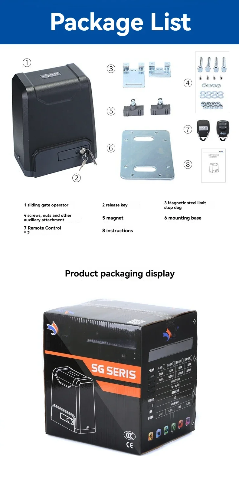 

1500KG Linear Sliding Door Opener, Villa Electric Door Motor, Double Door Integrated Machine