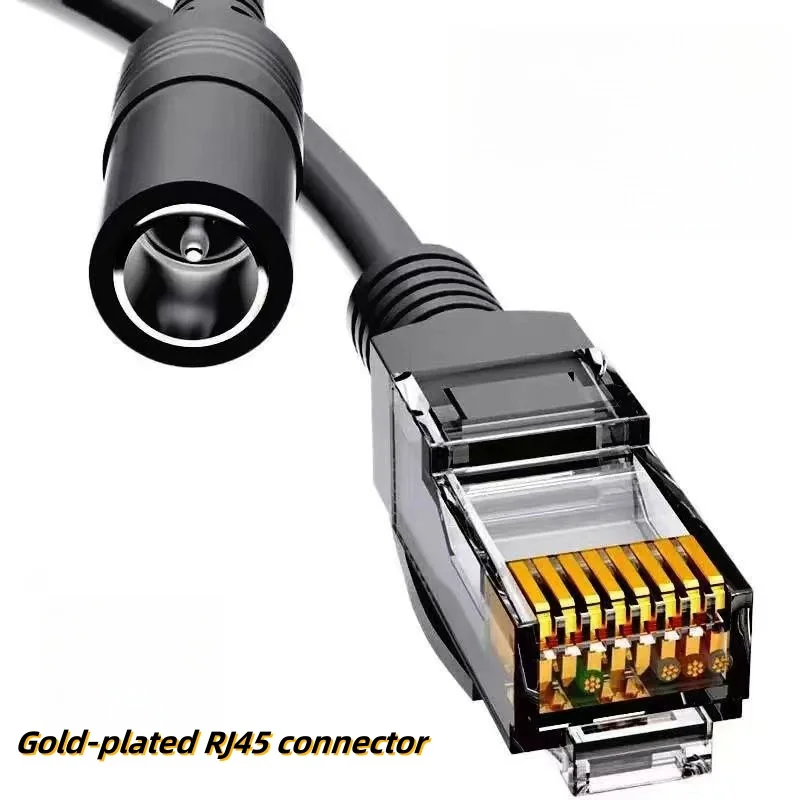 5-50M Outdoor 8-Core Ethernet Power Cable 8P+2C PoE Network & Power Extension for CCTV IP Cameras Durable