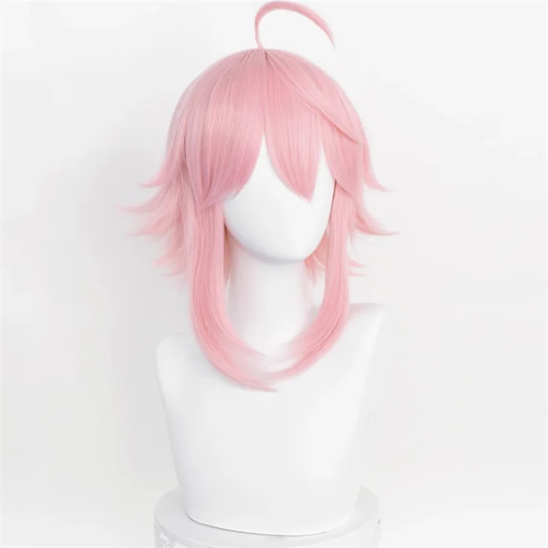 Peluca de Cosplay de Game Ensemble Stars Tori Himemiya, deformación corta rosa, resistente al calor, accesorios para fiesta de Halloween