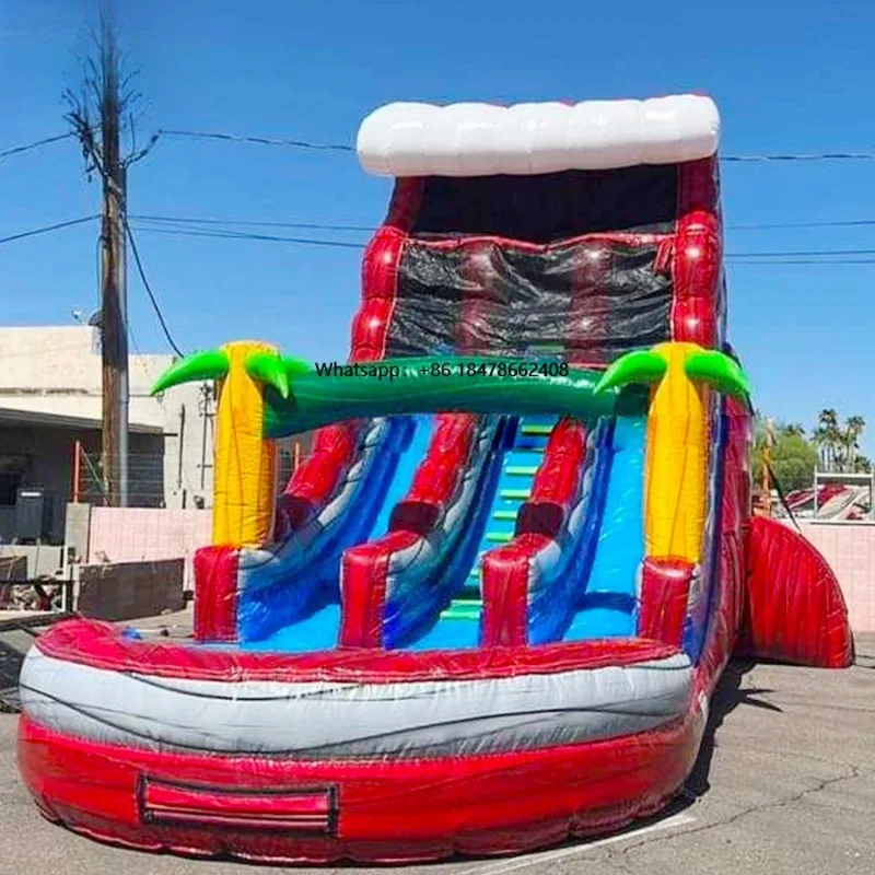 

Outdoor Adventure Inflatable Wet Dry Inflatable Water Slide With Pool Inflatable