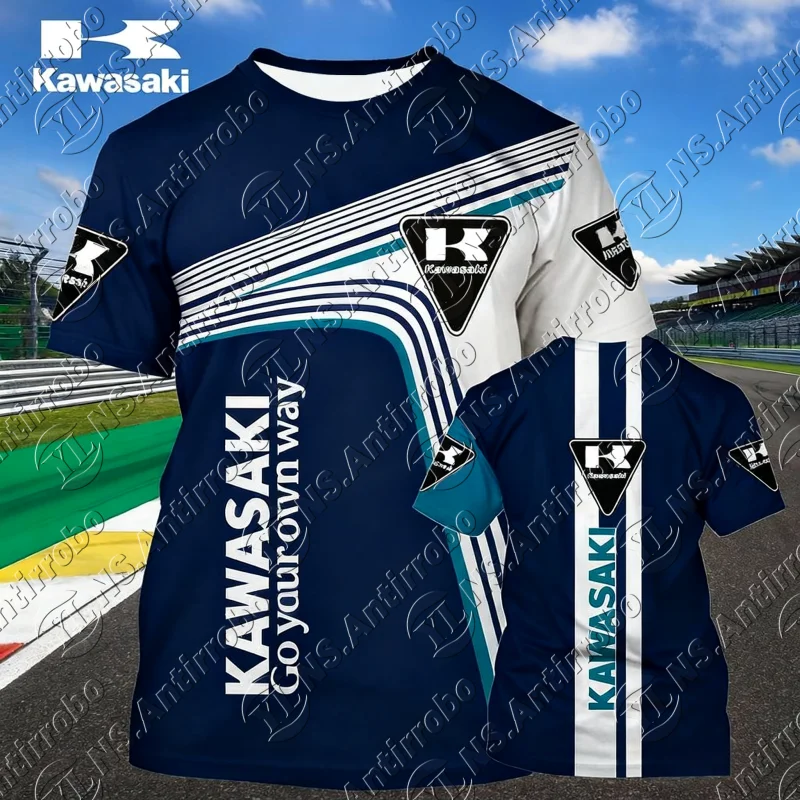 26 كاواساكي الأكثر مبيعا الرجال التجفيف السريع تي شيرت عالية الجودة دراجة نارية العلامة التجارية الفاخرة قصيرة الأكمام مريحة رداء علوي غير رسمي
