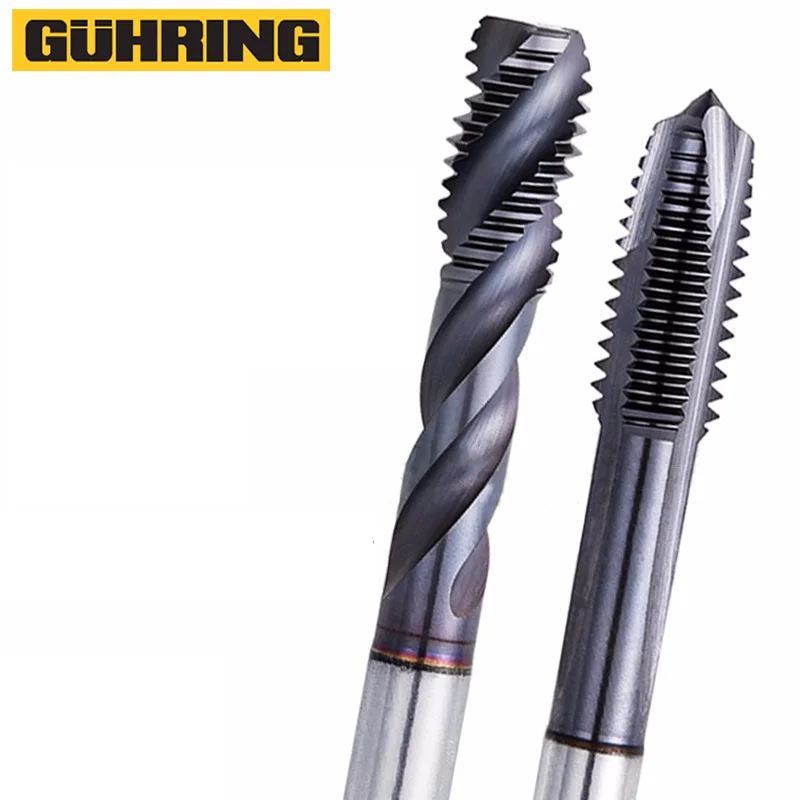 German GUHRING 7777/8 titanium plated cobalt containing spiral tap M3456210 stainless steel cast iron screw tip tap