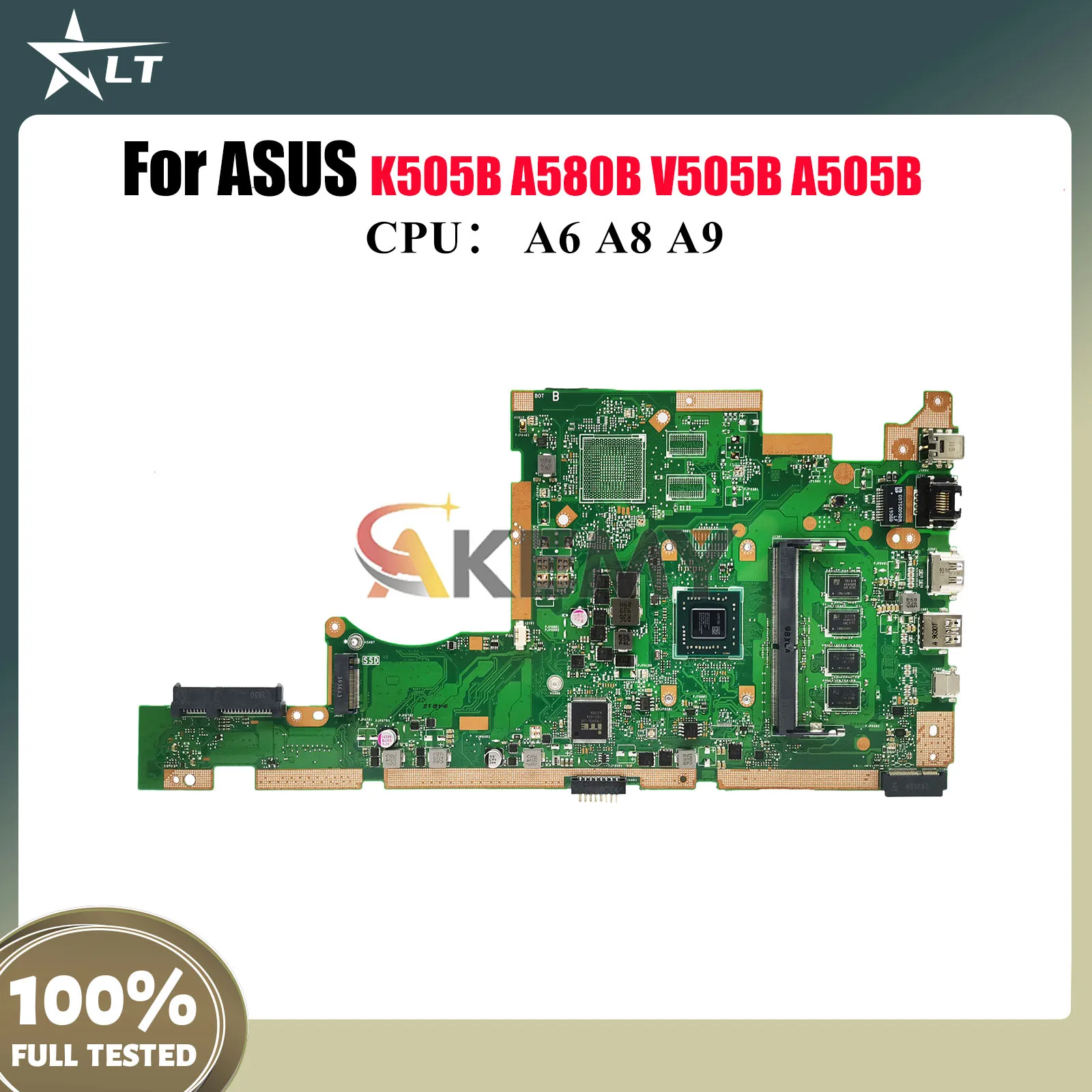 

X505BA Laptop Motherboard For ASUS VivoBook X505BA K505B X505BP A505B A580B V505B X505B Notebook Mainboard With A6 A8 A9 CPU stk