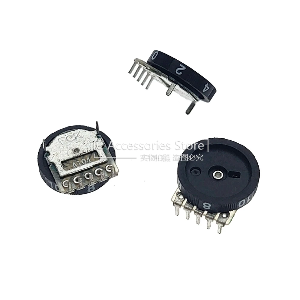 

5PCS A104 A100K Duplex 5Pin 14*2.8MM Gear Dial Volume Potentiometer